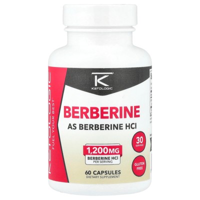 KetoLogic Berberine, 60 Capsules (600 mg per Capsule)