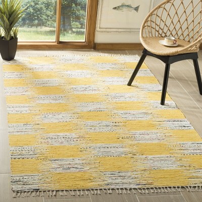 Coastal Charm Yellow & Multi 4' x 6' Hand-Woven Cotton Area Rug