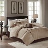 ChicFurnit Bedding Set 7 Piece Faux Suede Comforter Set Elegant and Comfortable for Bedroom, Beige, 24.02"*18.5"*17.72" - 2 of 4