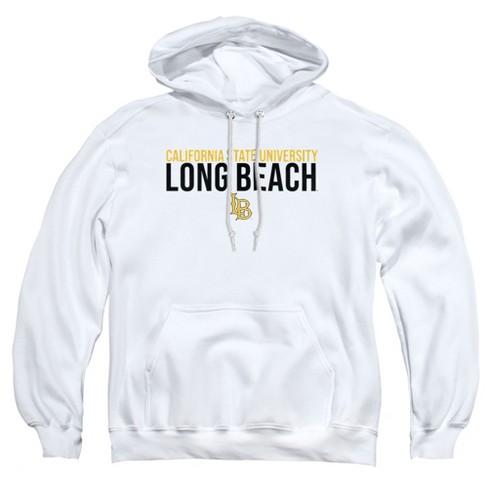 California State University, Long Beach Official Stacked Unisex Adult Pull-Over Hoodie, White, - image 1 of 4