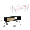 FURNIinspire Coffee Tables Modern Center Table Conversation Table, Living Room Coffee Tables With Storage Drawer, Multicolored, 14.17"*40.94"*15.75" - 3 of 4