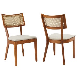 Modway Caledonia Fabric Upholstered Wood Dining Chair Set of 2 - 1 of 4
