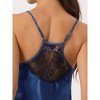 cheibear Women's Satin Silky Sleeveless Lace Trim Camisole Tops with Shorts Pajama Sets - 4 of 4