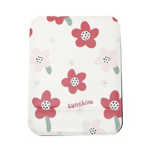 Unique Bargains Women Makeup Mirror for Travel Red Pink 1 Pc - 1 of 4