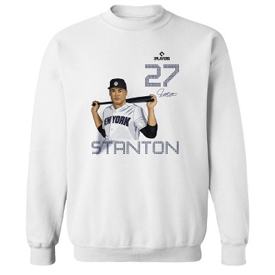 MLBPA Men's Stanton Pw Licensed Mlb Giancarlo Stanton New York Yankees Long Sleeve Graphic Cotton Pullover Sweatshirt - White XL