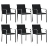 vidaXL Patio Dining Set Table and Chair with Cushions Poly Rattan and Steel - Black 55.1" Table Length 6 Items - 4 of 4