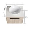 NicBex Floating Bathroom Vanity with 4 Styles Ceramic Basin,Bathroom Sink Vanity with Soft Close Doors,Bathroom Sink Cabinet for Bathroom,Oak - 3 of 4