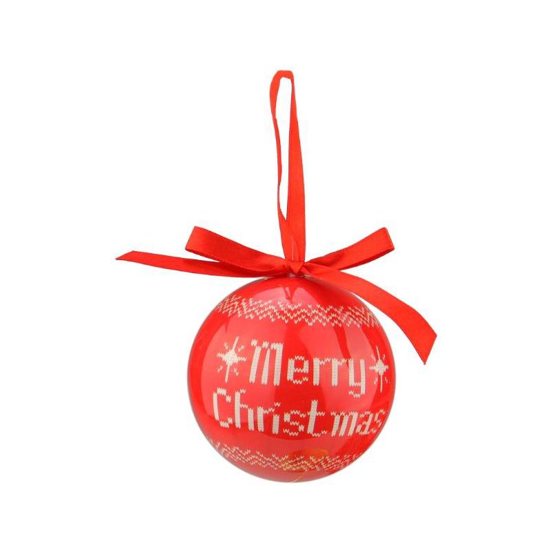 Northlight 6ct Nordic-Inspired Decoupage Shatterproof Christmas Ball Ornament Set 2.75" - Red/White, 2 of 5