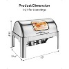 6/9 QT Roll Top Chafing Dish Buffet Set, Food-Grade Stainless Steel Commercial Chafer for Catering, Parties, and Weddings - 2 of 4