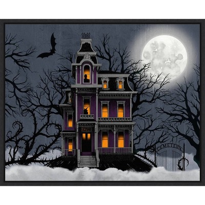 20" x 16" Spooky Night Collection A by Grace Popp Framed Wall Canvas - Amanti Art