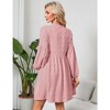 Maternity Swiss Dot Dress V Neck Long Sleeve Button Down Mini Dress Baby Shower Photoshoot with Pockets - 4 of 4