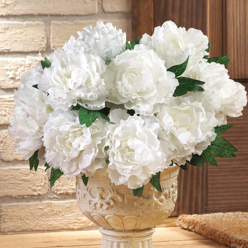 Collections Etc Floral Peony Bushes - Set of 3, 2 of 4