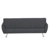 DOMETOUR Modern Upholstered Couch Black Gray Linen Sofa for Living Room - 3 of 4