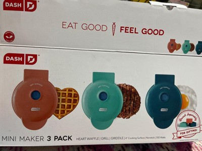 Dash Mini Waffle Maker, Griddle And Heart Waffle Maker - 3-piece Set :  Target