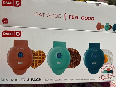 Dash Mini Griddle, Grill And Waffle Maker - 3-piece Set : Target