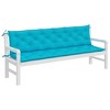 vidaXL Durable and Comfortable Garden Bench Cushions 2pcs - Turquoise - Fabric (Polyester) - with Hollow Fiber - 3 of 4