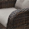 POCASSY 7-piece outdoor furniture set with fire pit table, brown wicker living set with patio sectional sofa, curved arm patio chair, rattan ottoman - 3 of 4