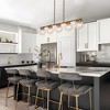 LNC Ariene 5-Light 38" Modern Linear Oversized Chandelier, Polished Gold with Crackle Globe Glass - 4 of 4