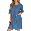 Ekouaer Zip Up Robes for Women Short Waffle Bathrobe Lightweight Knee Length Housecoat with Pockets Nightgown - 4 of 4