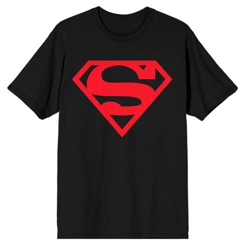 Superman Superboy Logo Men's Black Big & Tall T-shirt-S