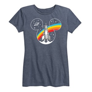 Women's - Disney - Mickey Head Retro Space Short Sleeve Graphic T-Shirt - 1 of 4