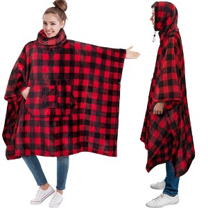 PAVILIA Wearable Blanket Women Men, Oversized Hoodie Sweatshirt Sweater Neck Warmer, Fleece Soft Hug Sleep Pod - 1 of 4