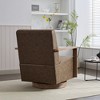 PAGED Modern Swivel Accent Chair, Comfy Sofa Chair with Wood Armrests, PU Leather Reading Chair for Bedroom, Living Room Furniture - 3 of 4