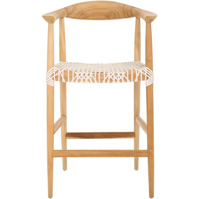 Bandelier Counter Stool - BST1006 - Natural/White - Safavieh