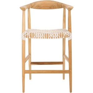 Bandelier Counter Stool - BST1006 - Natural/White - Safavieh - 1 of 4