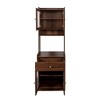 YOOCOZZ Freestanding Kitchen Pantry Hutch Storage Cabinet with Microwave Stand-Walnut - 4 of 4