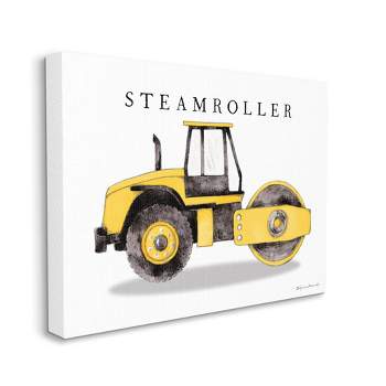 Stupell Industries Yellow Steam Roller Traditional Construction Truck