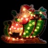 Northlight Pre-Lit Holographic Santa in Sleigh Christmas Window Silhouette - 17" - Clear Lights - 2 of 4