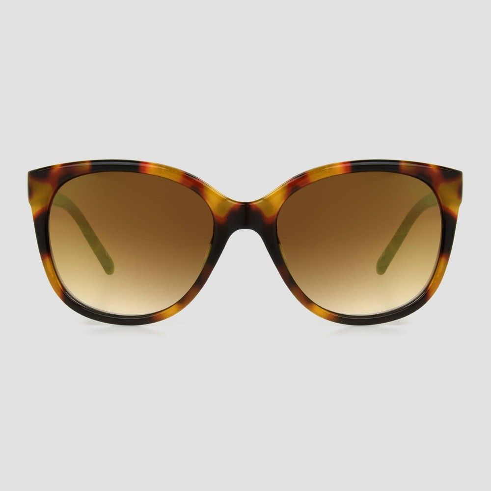 Photos - Sunglasses Women's Tortoise Shell Print Glossy Plastic Cateye  - Universal
