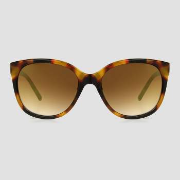 Women's Tortoise Shell Print Glossy Plastic Cateye Sunglasses - Universal Thread™ Brown