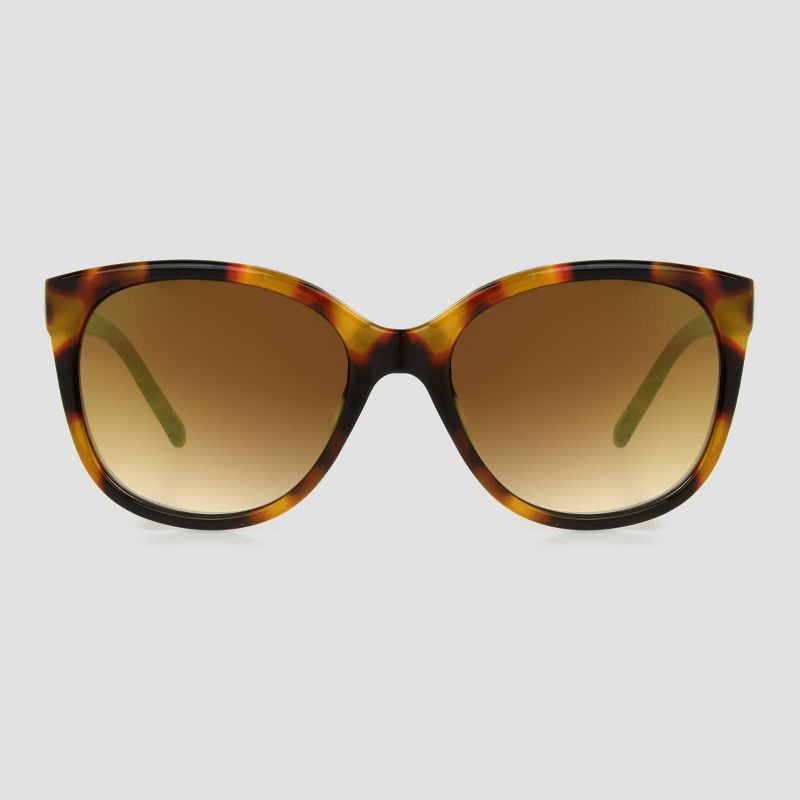 Women&#39;s Tortoise Shell Print Glossy Plastic Cateye Sunglasses - Universal Thread&#8482; Brown, 1 of 7