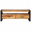 vidaXL TV Cabinet Brown, Black Solid Sheesham Wood, Powder-Coated Steel - 2 of 2