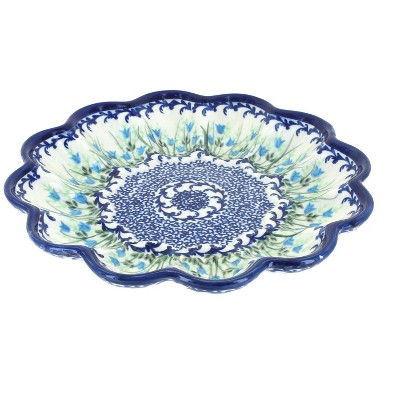 Blue Rose Polish Pottery Misty Egg Plate