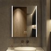 HBEZON LED Medicine Cabinet with Mirrors and Lights, Recess/Wall Mount Bathroom Cabinet, 3 Mode Light, Dimmable, Anti-Fog, Time & Temp, Outlet, Silver - 2 of 4