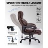 Big and Tall Office Chair with PU Leather Lumbar Support Spring Cushion for Heavy People 600LBS -3irtyhousy - 3 of 4