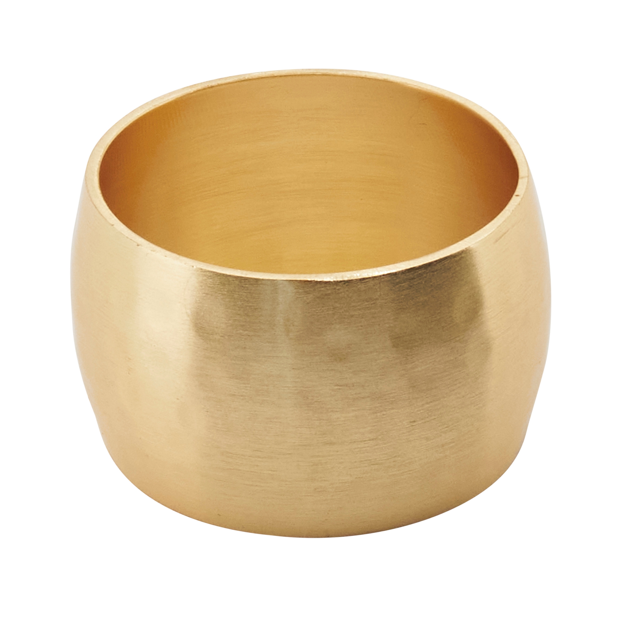 Saro Lifestyle Brushed Brass Napkin Rings (Set of 4) – Minimalist Metallic Design for Elevated Table Styling, Gold