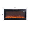 Parrot Uncle 36" Black Insert Crystal LED Electric Fireplace with Remote - 3 of 4