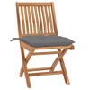 vidaXL Patio Chairs 2 pcs with Gray Cushions Solid Teak Wood - 2 of 4