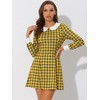 INSPIRE CHIC Women's Peter Pan Collar Fit and Flare Mini Plaid Tartan A Line Dresses - 3 of 4