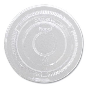 Karat PET Lids, No Hole Flat Lid, 12 oz to 24 oz Cold Cups, Plastic, Clear, 1,000/Carton - 1 of 4