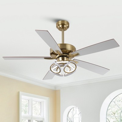Parrot Uncle 52" Modern Gold Smart LED Ceiling Fan with Light and Remote