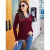 Clearlove Women's Casual Contrast Collar Shirt Long Sleeve Slim Fit Tunics Top - 3 of 4