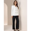 INSPIRE CHIC Women's Casual Fit Notched Lapel Double Breasted Plaid Formal Blazer - 2 of 4