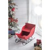 Gulches 25x13.5x17.5"H Iron Red/Black Medium Sleigh, Distressed Christmas Holiday Decor - 4 of 4
