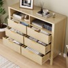 6 Drawer Dresser for Bedroom, 47" Wide Chest of Drawers with 2 Open Shelves & Handles, Fluted Closet Drawer TV Stand, Dresser Storage Cabinet - 4 of 4