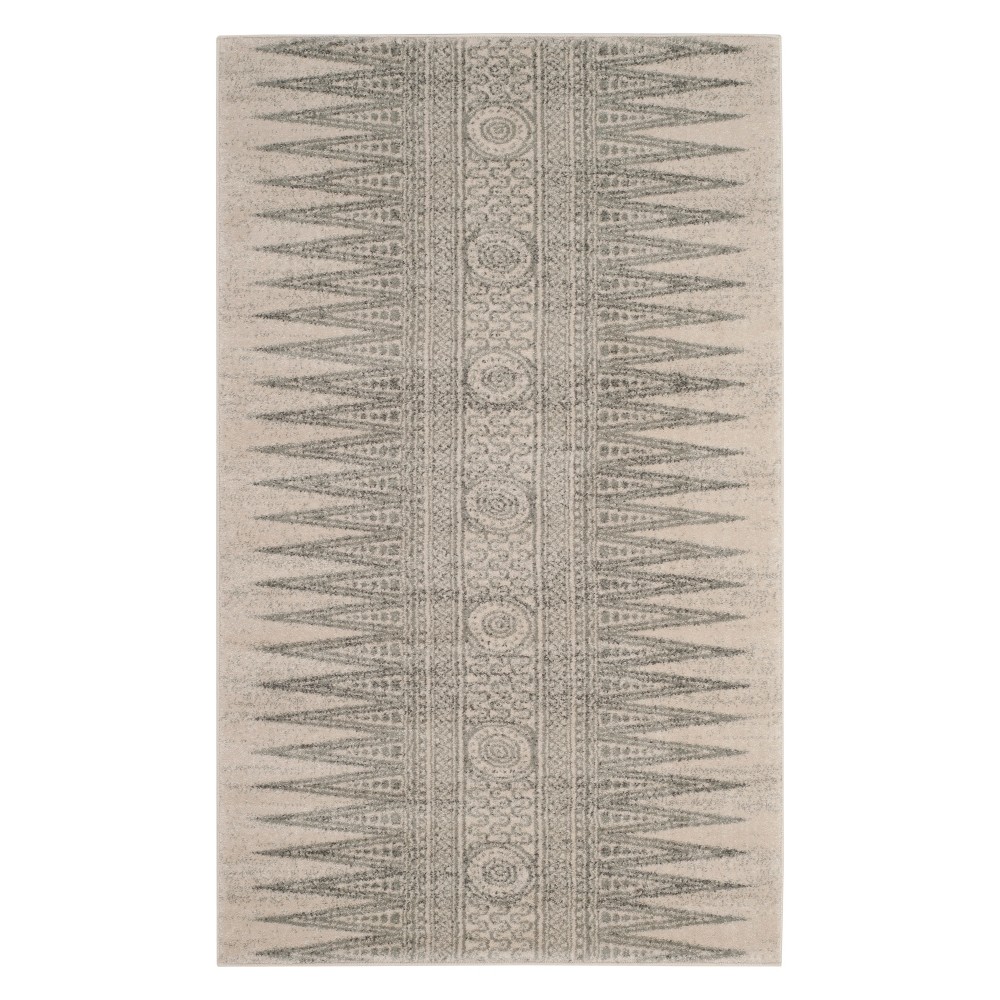 3'x5' Geometric Design Loomed Accent Rug Ivory/Silver - Safavieh
